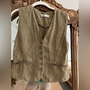 Zara linen vest size medium
